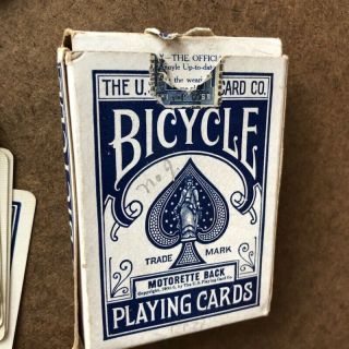 Vintage 1914? Bicycle Playing Cards No. 808 Blue Deck Motorette Back ...