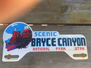 Vintage Scenic Bryce Canyon National Park Utah Souvenir Ad License Plate Topper