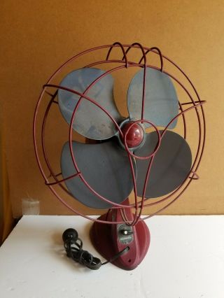 Vintage F A Smith Usa R - 128 Arctic Aire Oscillating Tilting 3 Speed Fan