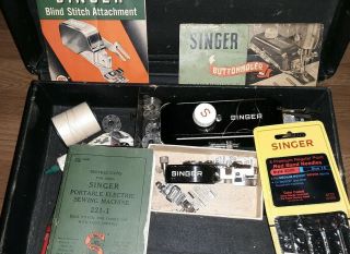Vintage 1948 Singer Portable Electric Sewing Machine 221 - 1 Euc 803857