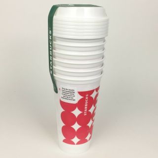 Starbucks Reusable To - Go Cups Classic Logo White Plastic Tumbler Hot Cold 6 Pack