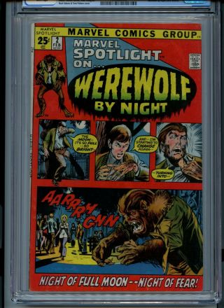 MARVEL SPOTLIGHT 2 CGC 6.  5 White pages Origin & 1st Werewolf by Night 2