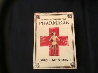 Pharmacy Medicine Red Cross Metal Box French Urgence Kit De Survie Nurse