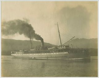 Steamship Princess May Before Wreck Disaster - 7.  5x9.  5 Inch Real Albumen Photo