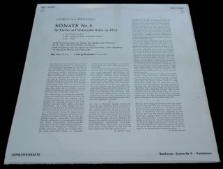 Beethoven: Cello Sonata No.  5 - Ludwig Hoelscher Telefunken BLE 14097 ED1 LP 3