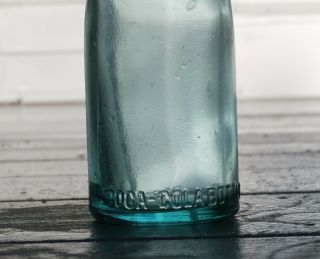 Aqua - Blue Straight Sided COCA - COLA Soda Bottle - PORTLAND,  ME - (Maine) - Tooled Top 2