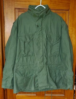 Vintage Alpha Industries M - 65 Field Jacket Mens Usa Military Hooded Xl Regular