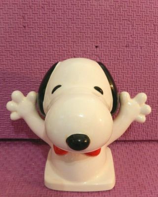 Vtg 1966 Snoopy Piggy Bank Coin Collector Porcelain 5 1/2 " Tall Made In Japan