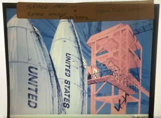 Space Shuttle / Nasa 4x5 Color Transparency - Art Concept From 1970