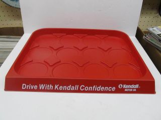 Vintage Kendall Motor Oil Can Display Rack Tray - Drive With Kendall Confidence