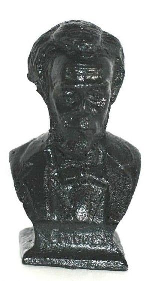 President Abe Lincoln Hand Crafted Kentucky Coal Art Miniature Bust Detailed Vg