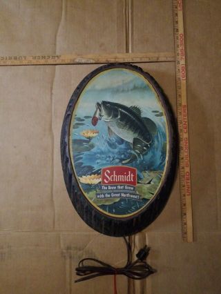 Vintage Schmidt Beer Lighted Sign - Bass Visit My Ebay Store For More