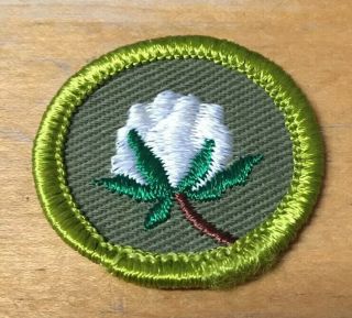 Boy Scouts Cotton Farming Merit Badge Type F 1961 - 1968 Khaki Twill
