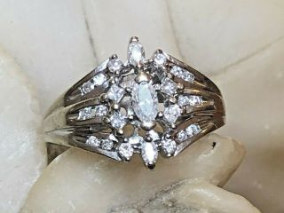 Vintage Estate 14k White Gold Diamond Ring Anniversary Wedding Appraisal