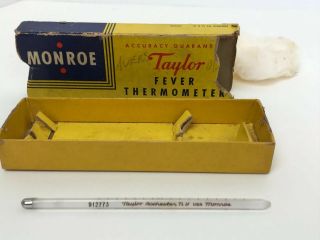 Vintage Taylor Instrument Usa Fever Thermometer W/box Monroe 912773