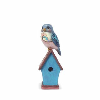 Jim Shore Miniature Bluebird On Birdhouse Mini Figurine 6003981