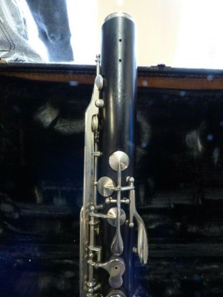 Vintage Noblet Wood Bass Clarinet w\case Paris France NOT 2
