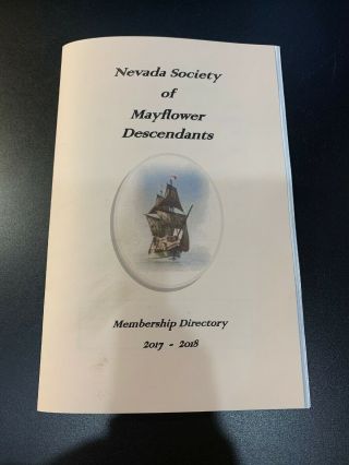 Nevada Society Of Mayflower Descendants Membership Directory 2017 - 2018