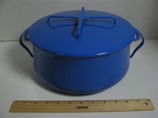 Dansk Kobenstyle Blue Pot Enamel Lid Vintage 10 " 5 Qt Casserole Dutch Oven