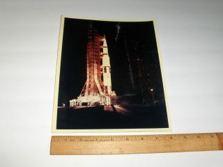 12 - 20 - 68 Nasa Apollo 8 Saturn V Rocket Lighting Check A Kodak Color Photo 8551