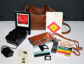 Vintage Polaroid Sx - 70 Alpha 1 Land Camera,  Itt Flash Film Case Manuals