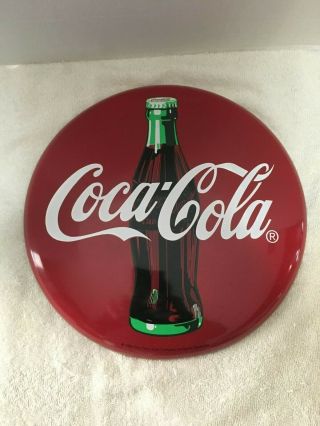 Coca Cola 12 Inch Metal Button Issued In 1990