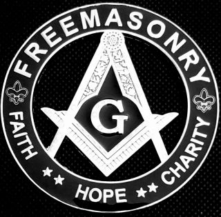 Masonic Master Mason 3 " Faith Hope Charity Car Auto Emblem Black // Silver