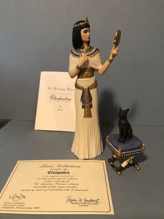 Lenox Porcelain 1990 Cleopatra The Legendary Princess Figurine W/ Papers & Box