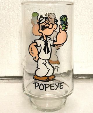 Popeye Collector Glass Coca - Cola King Features 1975 Kollect - A - Set 16 Oz Vtg