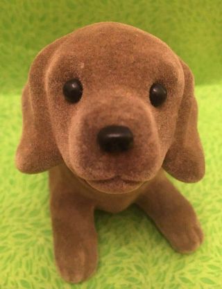 Cute Vintage - Like Bobble Head Dog - Flocked Labrador Puppy