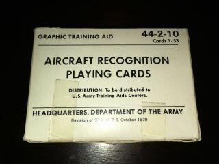 Us Army Training Aid Playing Cards Graphic Aircraft Recognition Cards 1 - 53 1979