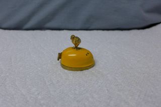 Sewing Vintage Brass Windup Figural Tape Measure Chick On Egg