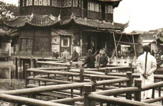 China Shanghai Bridge Huxinting Teahouse - 2 X Orig Real Photos ≈ 1906