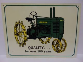 Vintage 1990s John Deere Tractors Farm Antique Tractor Metal Advertising Sign