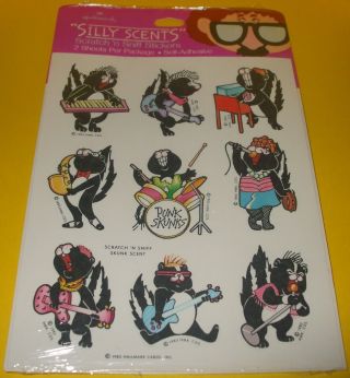 Vtg 1983 Hallmark Silly Scents Scratch & Sniff Sticker Sheets Skunk Mip Rare 80s