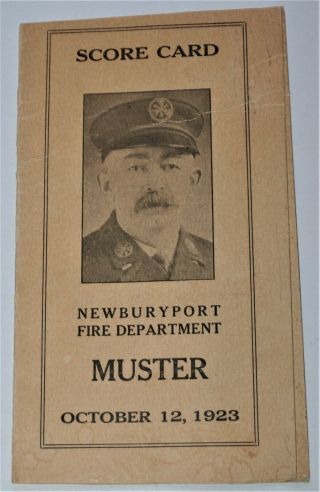 1923 Newburyport MA Fire Department Muster Score Card 2
