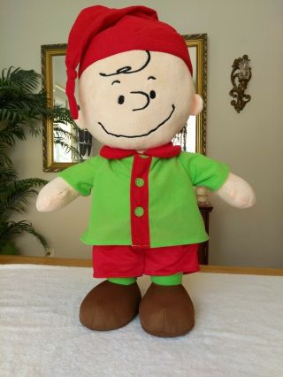Peanuts Charlie Brown 24 " Holiday Door Greeter Standing Plush Doll