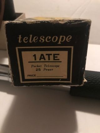 Vintage Tasco 1ATE Pocket Telescope.  25 Power 3