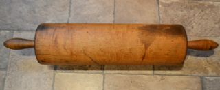 Vintage Very Large Wooden One Piece Rolling Pin Industrial Commercial Unique