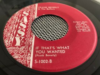 Northern Soul Rarity - Frank Beverly & The Butlers - If That 