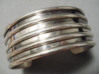 Hand Tooled Craig Family Vintage Navajo Sterling Silver Bracelet Cuff