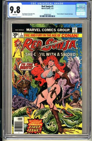 Red Sonja 1 Cgc 9.  8 White Pages Nm/mt Marvel Comics 1977 (conan The Barbarian)