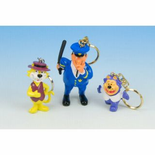 Hanna Barbera Top Cat Officer Dibble Benny The Ball 3 Keychains Awesome Artoy Uk