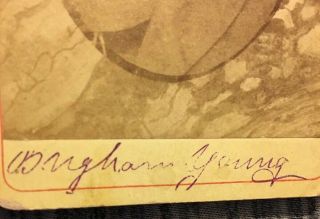 1880s C.  W.  Carter Photo of Mormon President Brigham Young With Signature 2