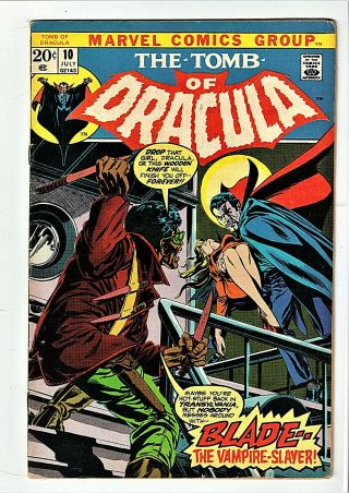Tomb Of Dracula 10 Marvel Horror Comic Blade Vampire Slayer 1st First Issue