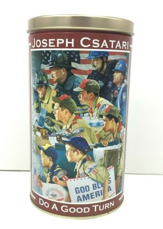 Joseph Csatari 9/11 Heroes Empty Popcorn Tin Boy Scouts Of America