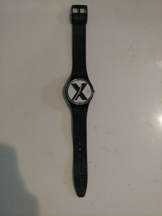 Vintage Swatch Watch X - Rated Gb406 1987 Black
