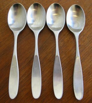 4 Vintage Lauffer Magnum Japan Stainless Flatware Teaspoons Tea Spoons
