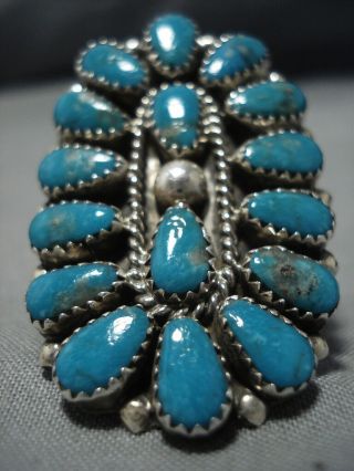Colossal Vintage Navajo Turquoise Sterling Silver Native American Ring Old