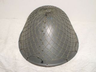 East German M56 steel helmet with liner and net 3